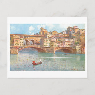 Cartão Postal Ponte Vecchio Antiga, Florença, Itália
