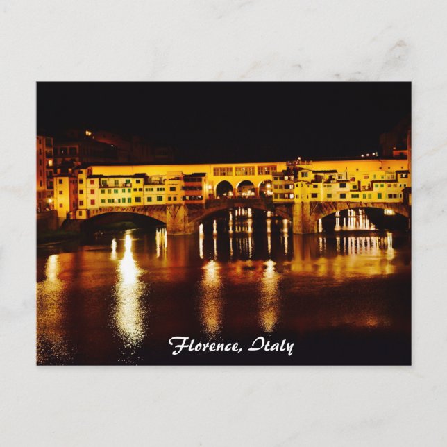 Cartão Postal Ponte Vecchio em Florença, Itália (Frente)