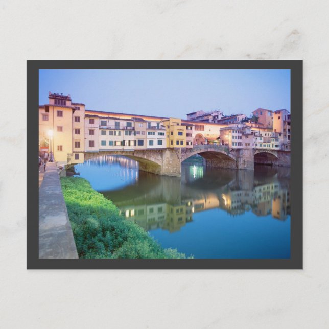 Cartão Postal Ponte Vecchio Florence Itália (Frente)