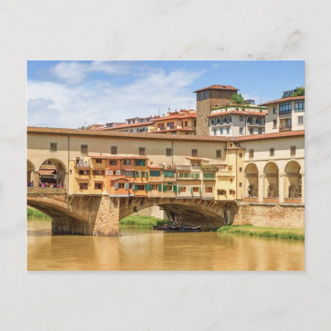 Cartão Postal Ponte vecchio por dia, Florence ou Firenze, Itália (Frente)