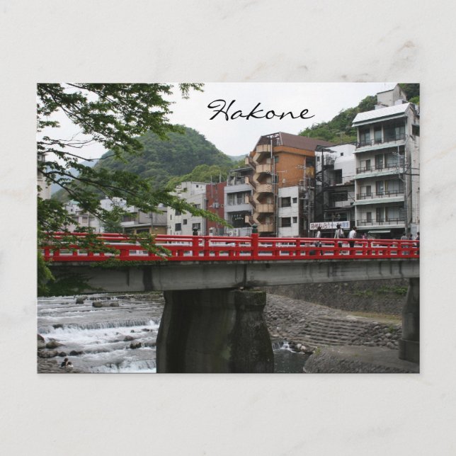 Cartão Postal ponte vermelha hakone (Frente)