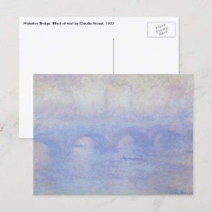 Cartão Postal Ponte Waterloo por Claude Monet Impressionismo Art
