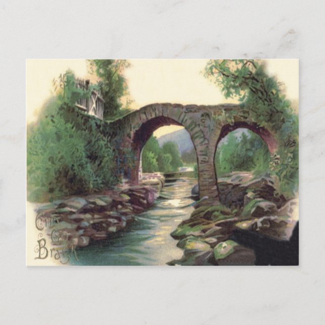 Cartão Postal Ponte Weir Bridge Killarney Stone (Frente)
