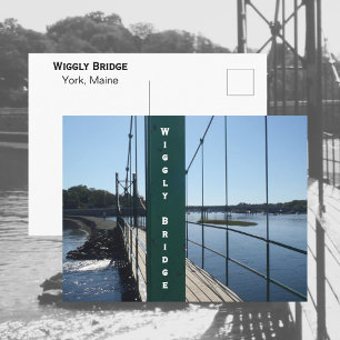 Cartão Postal Ponte Wiggly York Maine Fotográfico