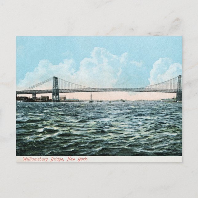 Cartão Postal Ponte Williamsburg 1904 Poster NYC (Frente)