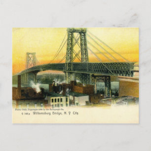 Cartão Postal Ponte Williamsburg, Nova Iorque, 1905 Vintage