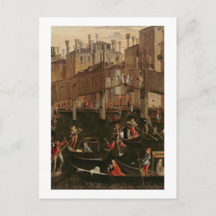 Cartão Postal Ponte Wooden Rialto, do Milagre do Reli