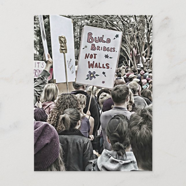 Cartão Postal Pontes, Não Muros (Frente)