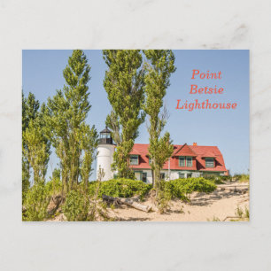 Cartão Postal Ponto Betsie Lighthouse no lago Michigan