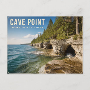 Cartão Postal Ponto da Caverna Condado de Door Wisconsin