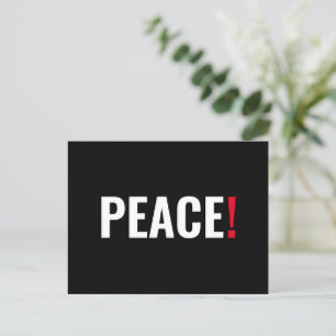 Cartão Postal Ponto de exclamação de paz preto branco vermelho a
