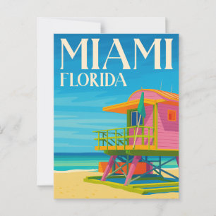 Cartão Postal Ponto de Vigia de Miami Florida Praia