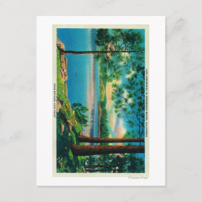 Cartão Postal Ponto de virada balnear no lago Arrohouad (Frente)