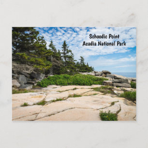 Cartão Postal Ponto Schoódico no Parque Nacional de Acadia em Ma