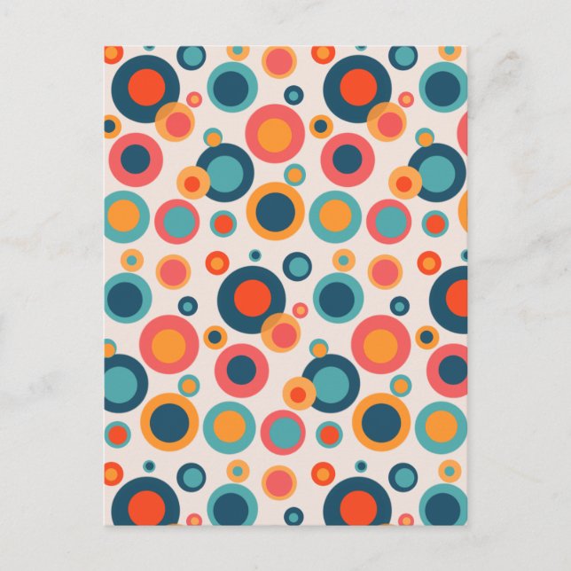 Cartão Postal Pontos Abstrato coloridos (Frente)