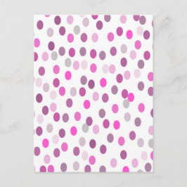 Cartão Postal Pontos clássicos cor-de-rosa no branco