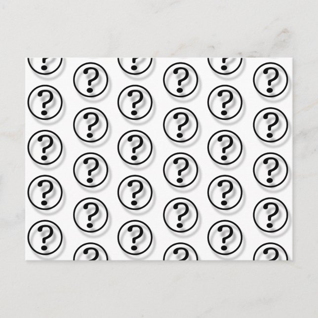 Cartão Postal Pontos de interrogação (Frente)