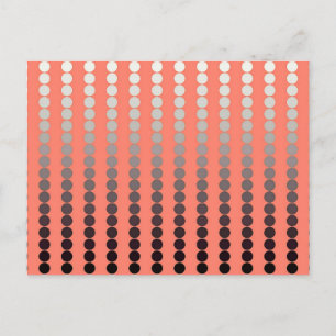 Cartão Postal Pontos de Satin - coral e pewter