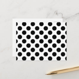 Cartão Postal Pontos Polka, Padrão de Pontos Polka, Preto e Bran