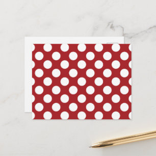 Cartão Postal Pontos Polka Vermelhos, Padrão de Pontos Polka, Po