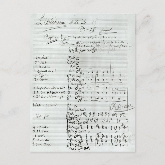 Cartão Postal Pontuação autográfica da Lei III (Frente)