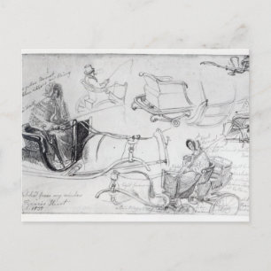 Cartão Postal Pony and Traps on Francis Street, Londres, 1835