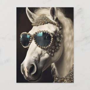 Cartão Postal Pony com óculos de sol