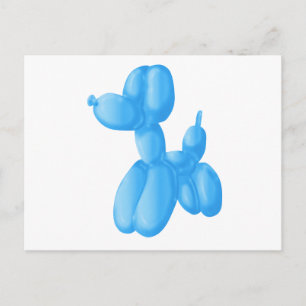 Cartão Postal Poodle Azul