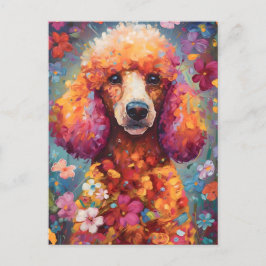 Cartão Postal Poodle Colorful