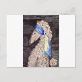 Cartão Postal Poodle com a Pérola ao Pescoço
