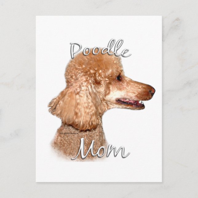 Cartão Postal Poodle (damasco) Mãe 2 (Frente)