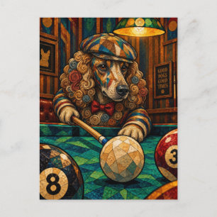 Cartão Postal Poodle, Mosaico Geométrico