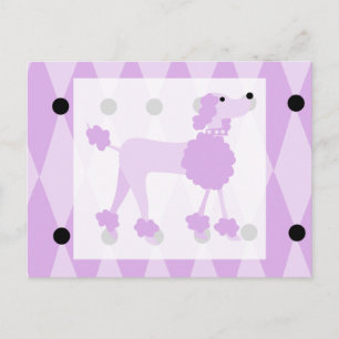 Cartão Postal Poodle Roxo