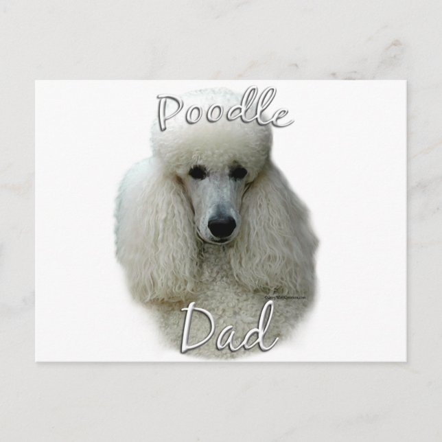 Cartão Postal Poodle (wht) Pai 2 (Frente)