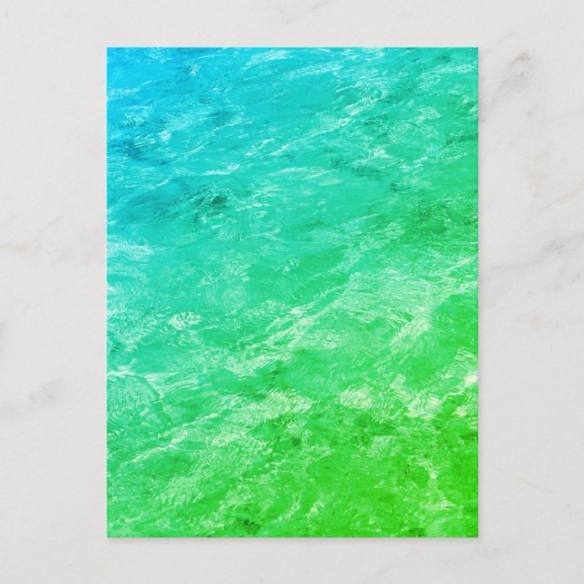 Cartão Postal Pool Water Patterns Neon Green Art Abstract Trendy (Frente)