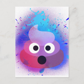 Cartão Postal Poop Emoji Spray Paint Art