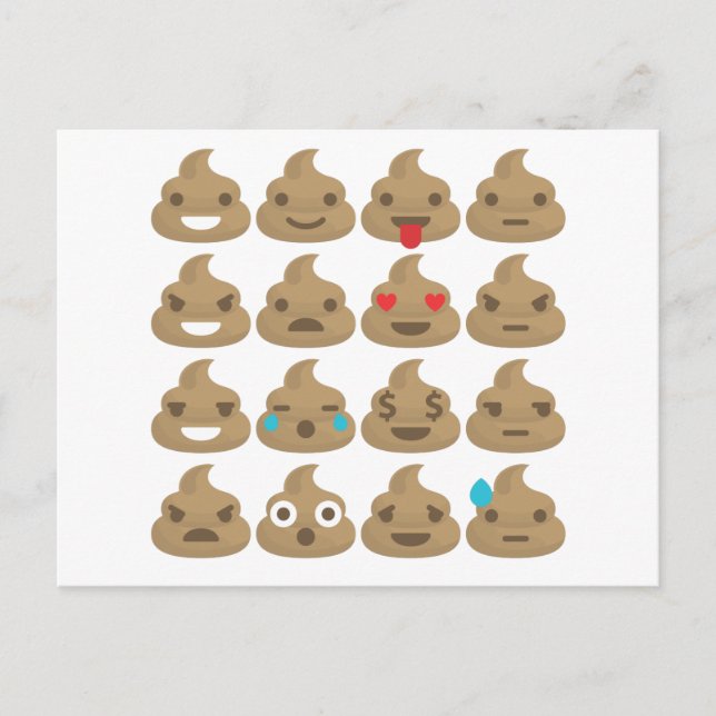 Cartão Postal poop emojis (Frente)
