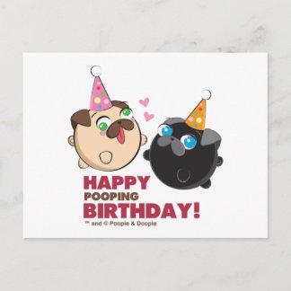 Cartão Postal Poopie E Doopie Aniversário