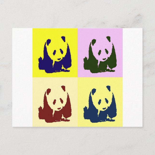 Cartão Postal Pop Art Baby Pandas (Frente)