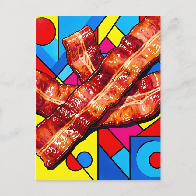 Cartão Postal Pop Art Bacon Crocante (Frente)