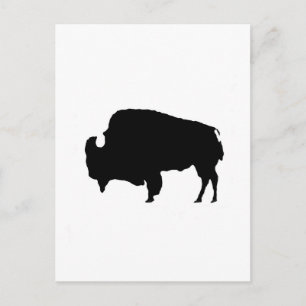 Cartão Postal Pop Art Black & White Buffalo Silhout
