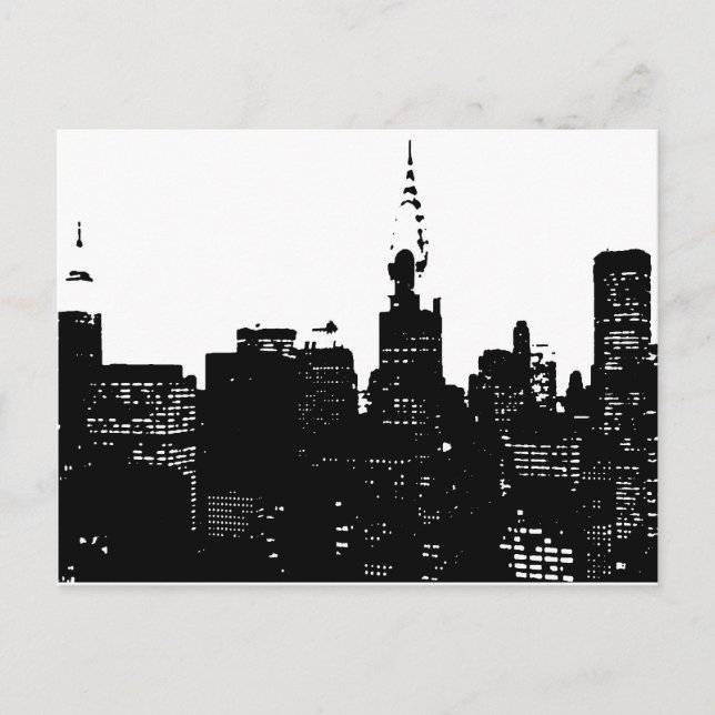 Cartão Postal Pop Art Black & White New York (Frente)