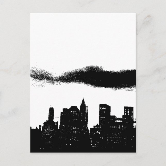 Cartão Postal Pop Art Black White NYC Nova Iorque (Frente)