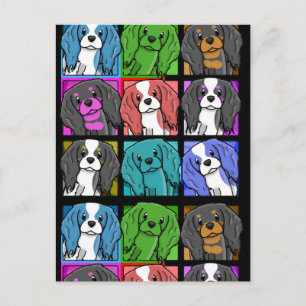 Cartão Postal Pop Art Cavalier King Charles Spaniel