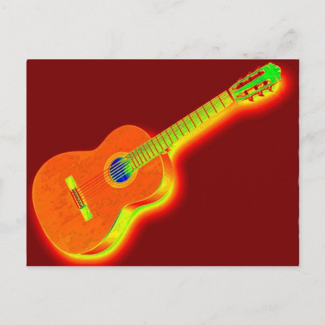 Cartão Postal Pop Art Classical Guitar (Frente)