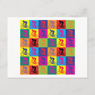 Cartão Postal Pop Art Cycling