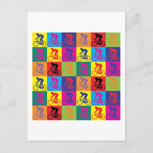 Cartão Postal Pop Art Cycling (Frente)
