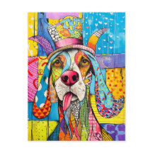Pop-Art Dog Portrait in Retro Style