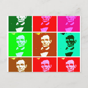 Cartão Postal Pop Art.esque Abraham Lincoln