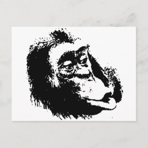 Cartão Postal Pop Art Funny Chimpanzé